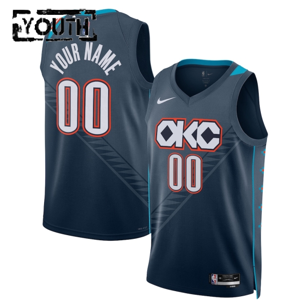 Oklahoma City Thunder Trikot Benutzerdefinierte Nike 2025-26 City Edition Schwarz Swingman - Kinder Oklahoma City Thunder Trikot Benutzerdefinierte Nike 2025-26 City Edition Schwarz Swingman - Kinder